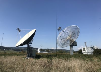 10m solid dish and 15.28m mesh dish